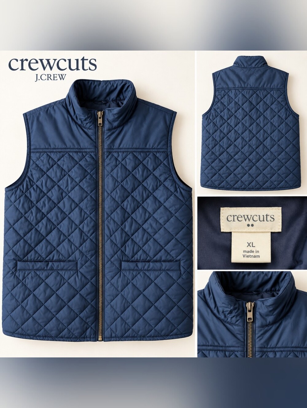 J.Crew Crewcuts Boys XL Navy Quilted Vest